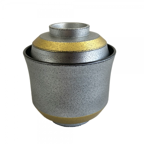 2.8寸清水小吸椀砂目銀帯金