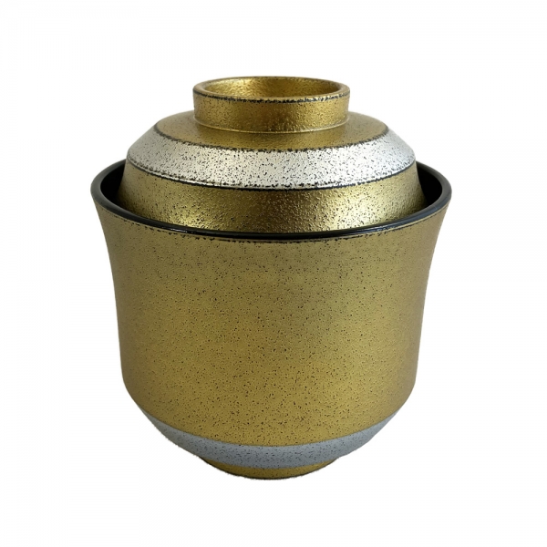 2.8寸清水小吸椀砂目金帯銀