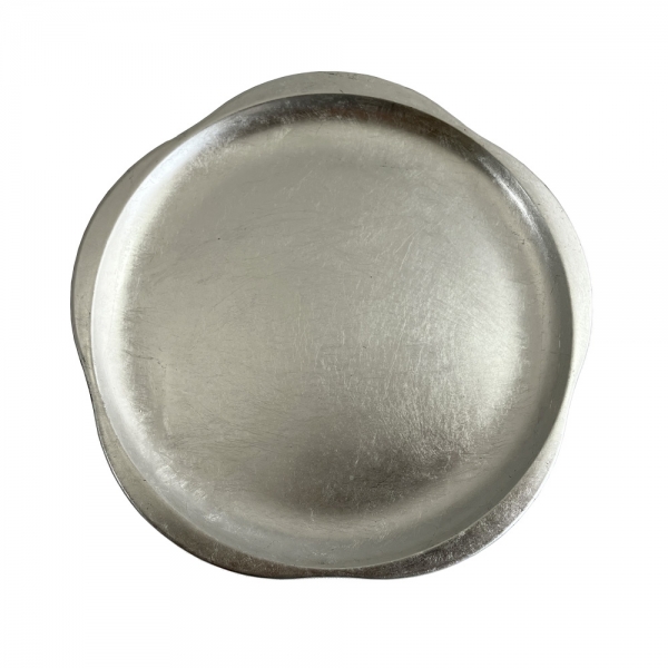 銀箔裏黒梅形皿