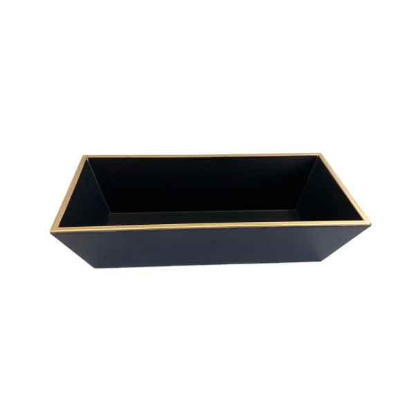 蓋付長角四方箱（本体小）黒