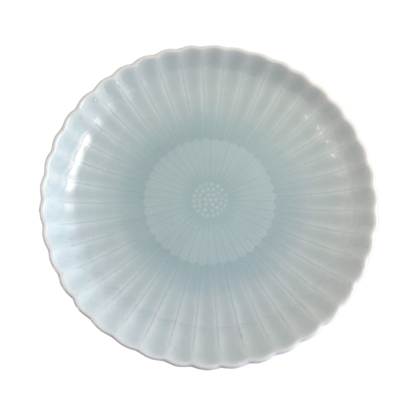 青白磁二重菊四.五寸皿