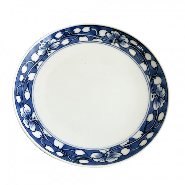 染付花唐草新５寸皿