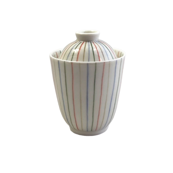 アイボリー四色十草段付小吸碗