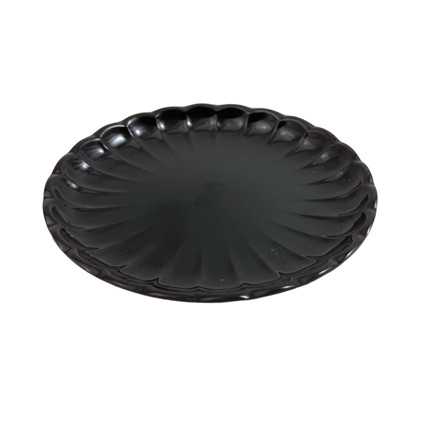 溜　4.0寸菊皿　木合/耐漆