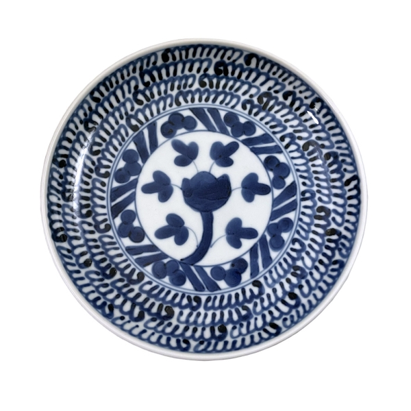 染付石垣文5.5皿