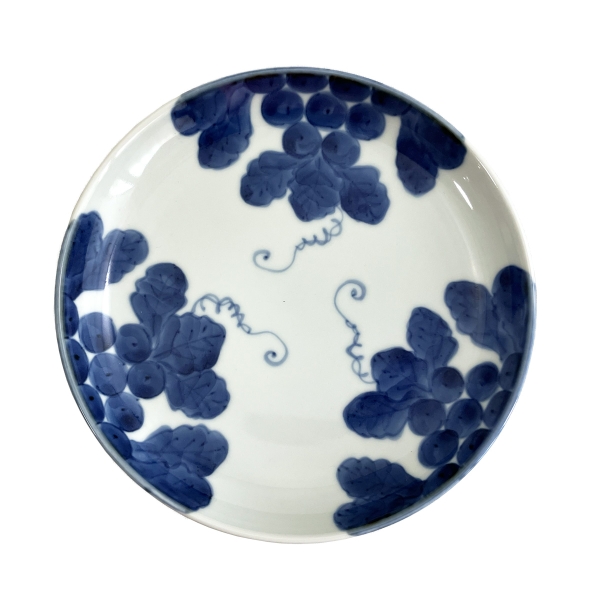 古染ブドウ5.5皿（裏絵有）