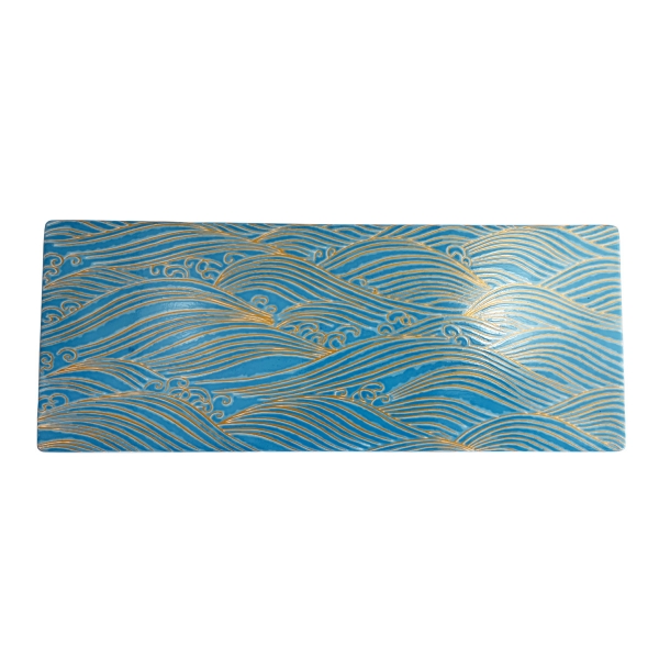 錦荒磯（青）33cm×13cm長角